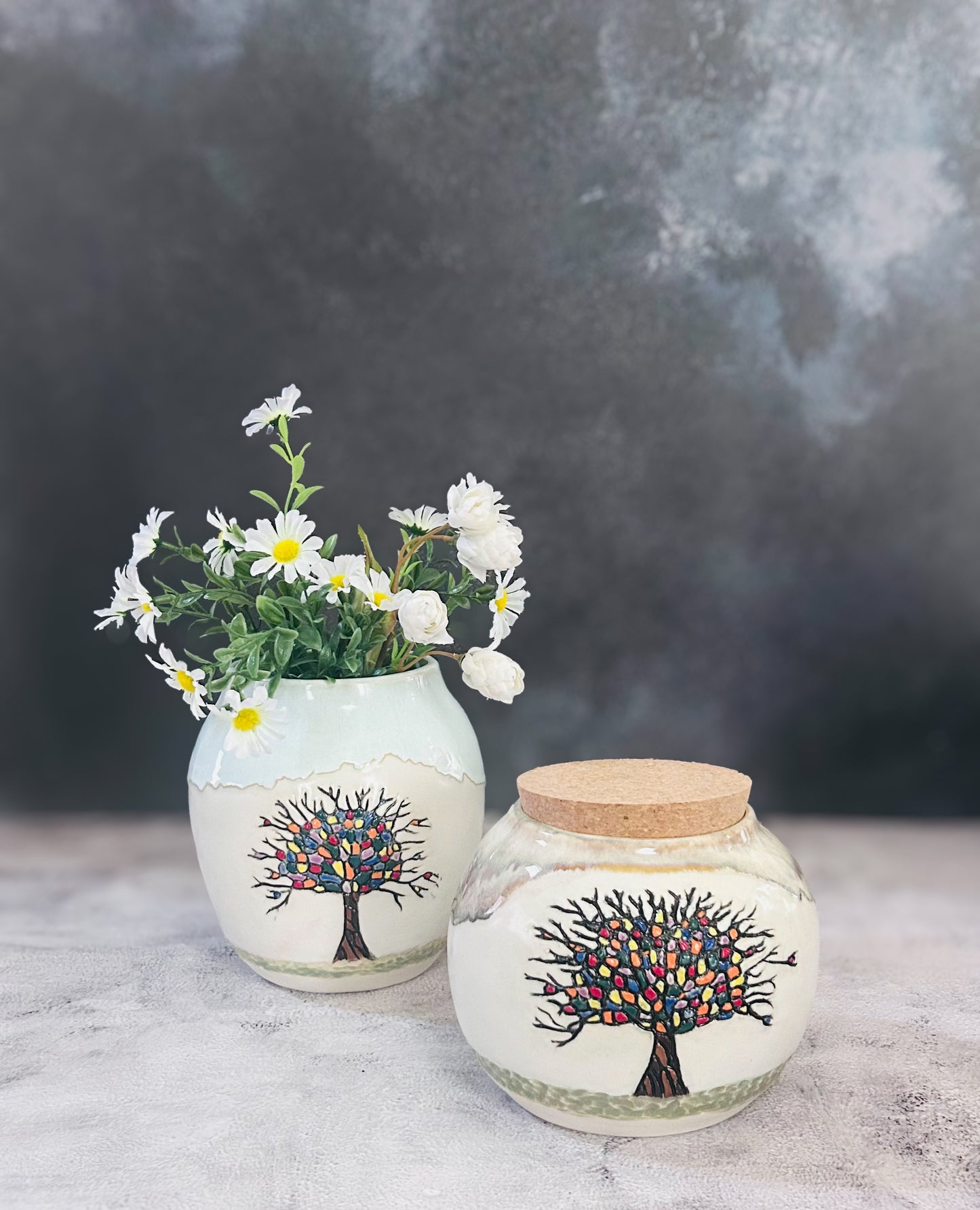 Large Tree Vases and Canisters