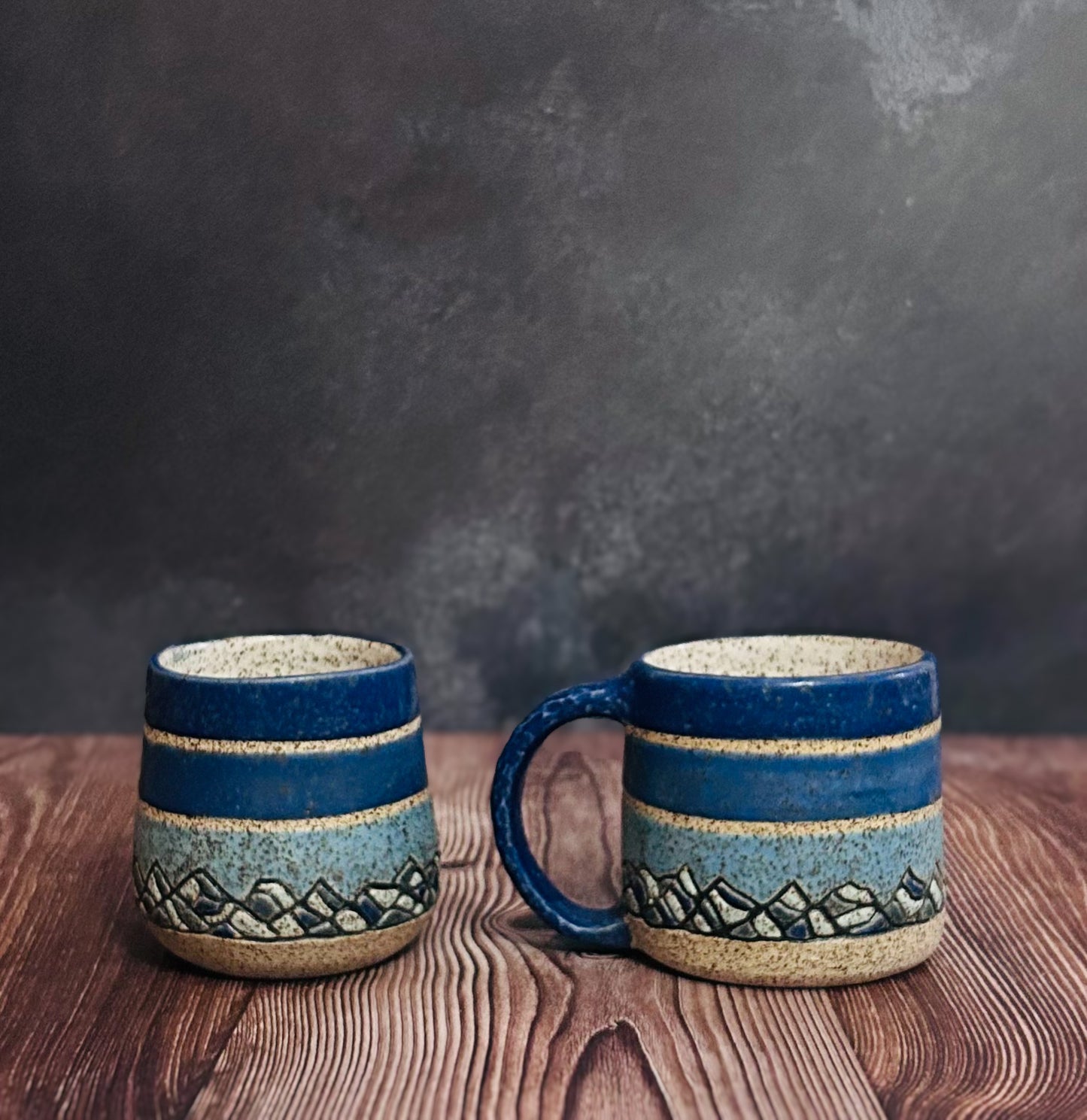 Retro Rockies Mug in sunset or blue colour scheme