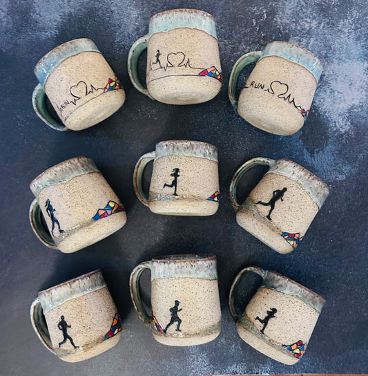 Running Themed Mugs - Available at Strides Fish Creek