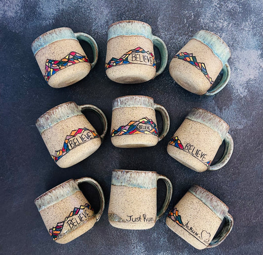 Running Themed Mugs - Available at Strides Fish Creek