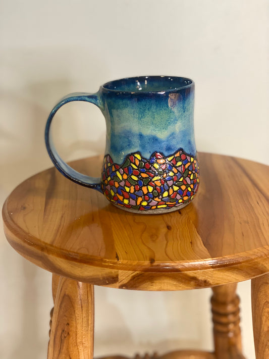 Large Mountain Mosaic Mug - 16 oz Capacity